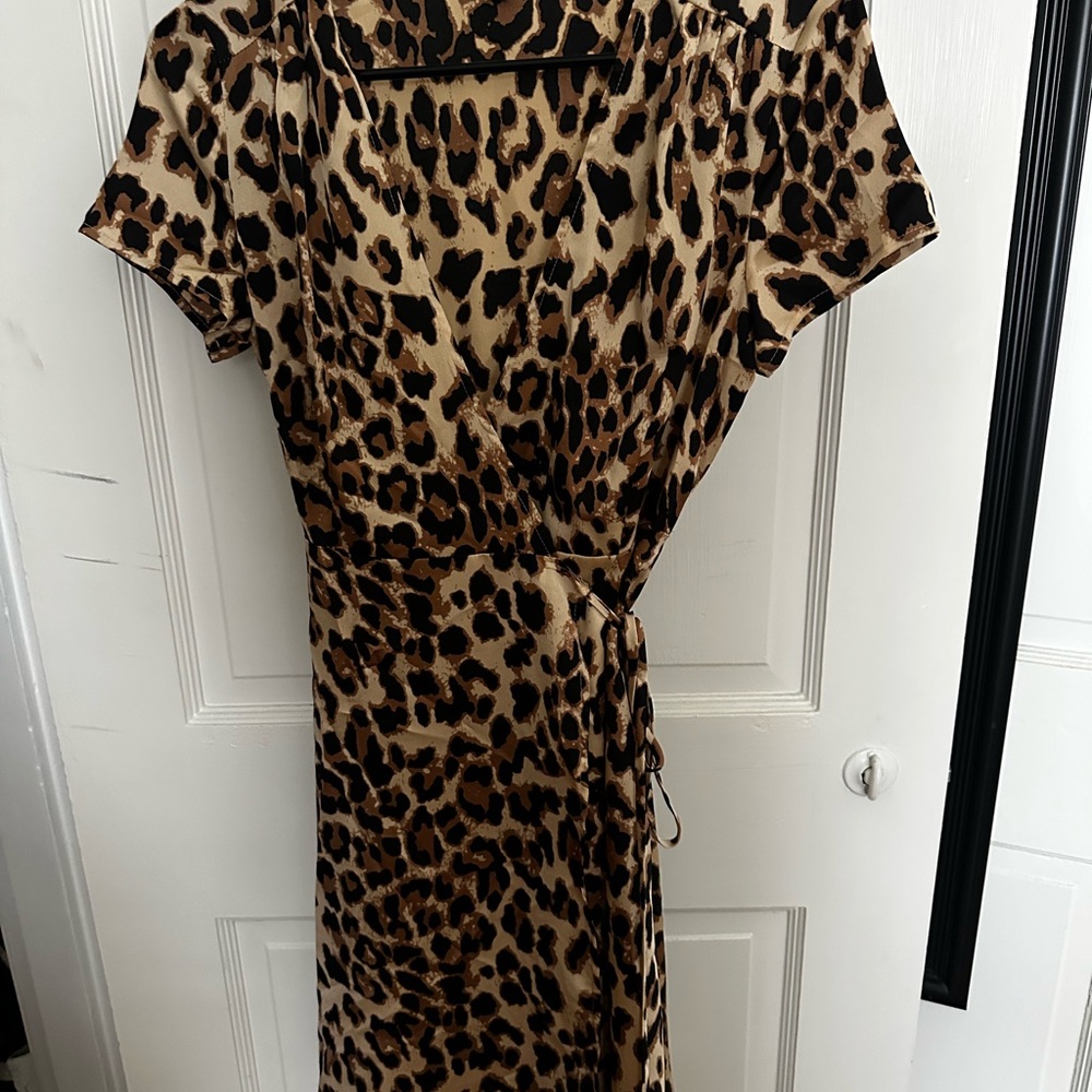 Leopard Print Wrap Dress